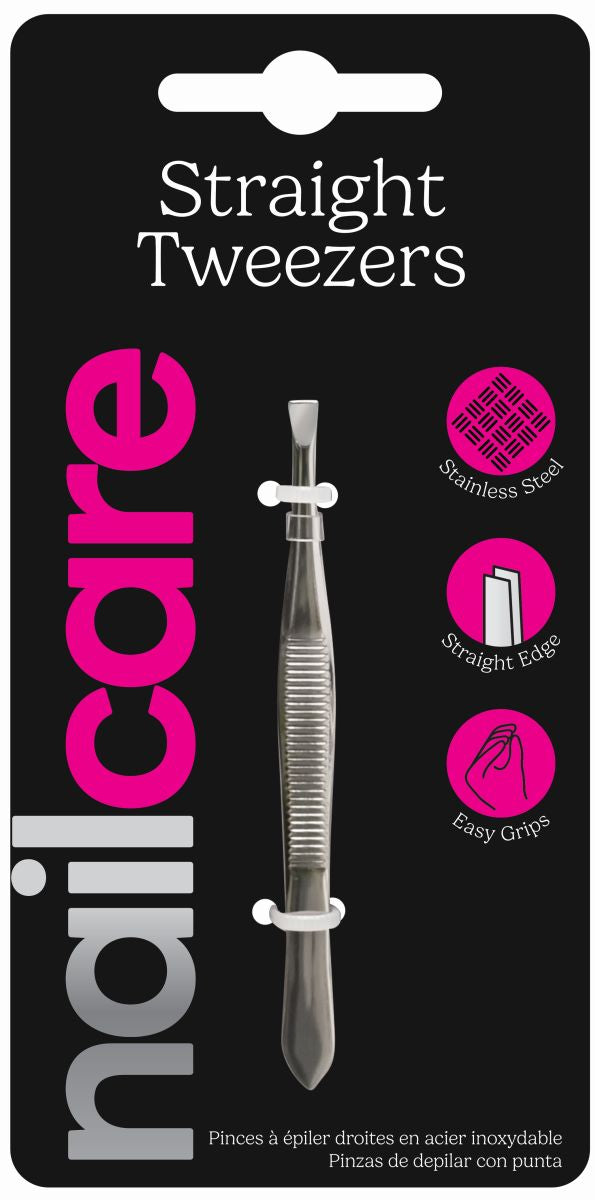Tweezers Straight Stainless Steel 8cm
