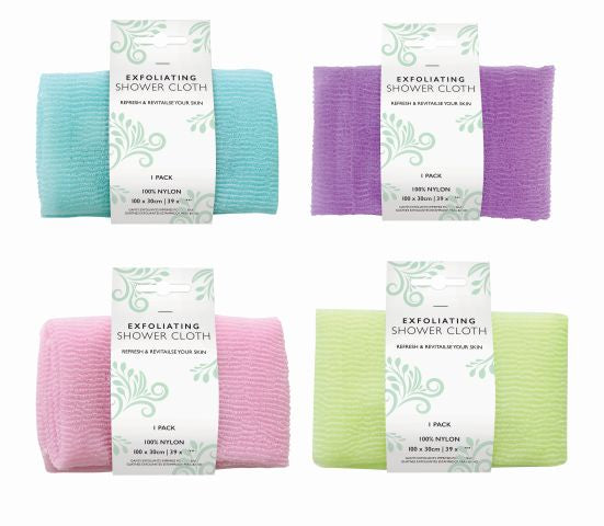 Exfoliating Shower Cloth 4 Assorted Colours