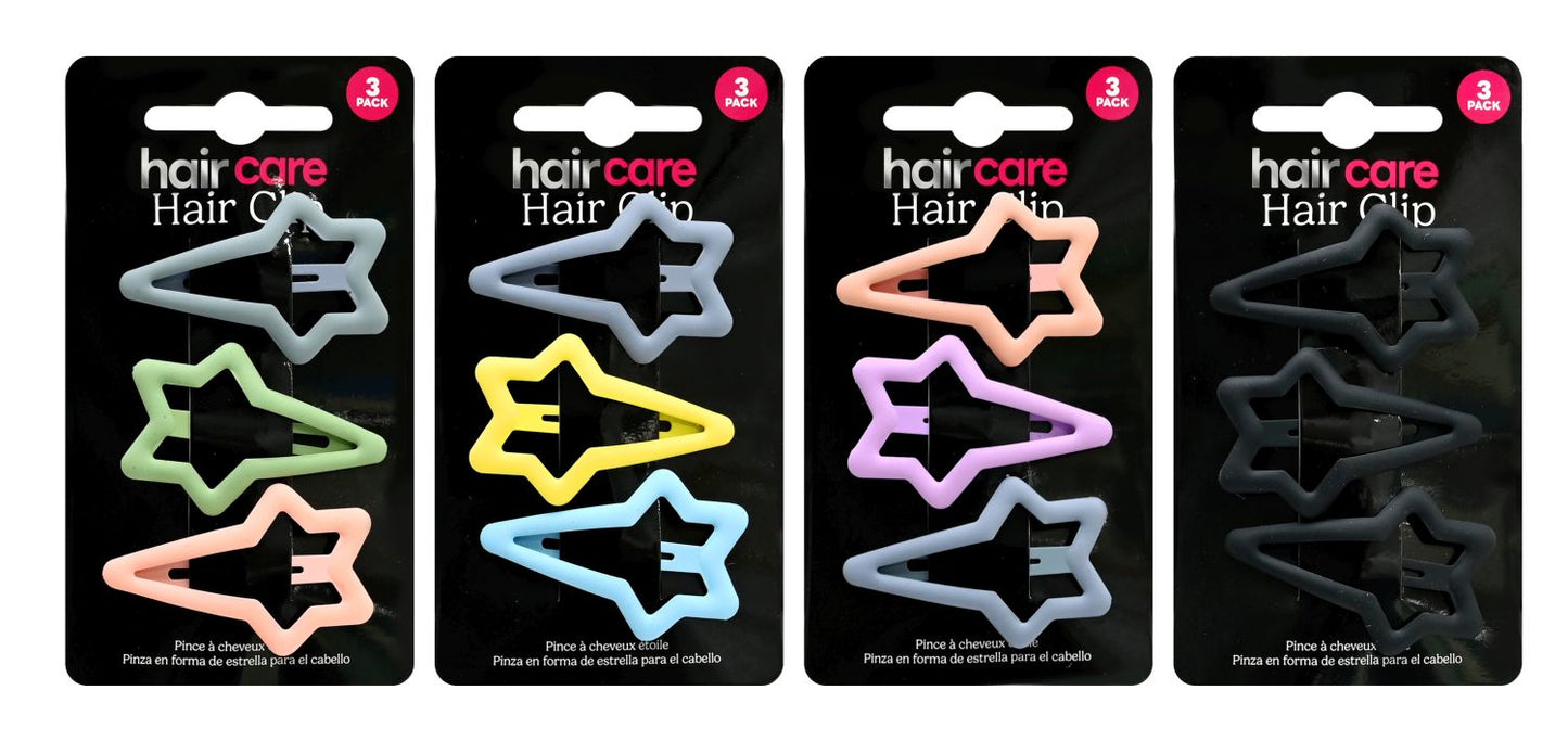 Hair Star Clip 3 Pack 4 Assorted