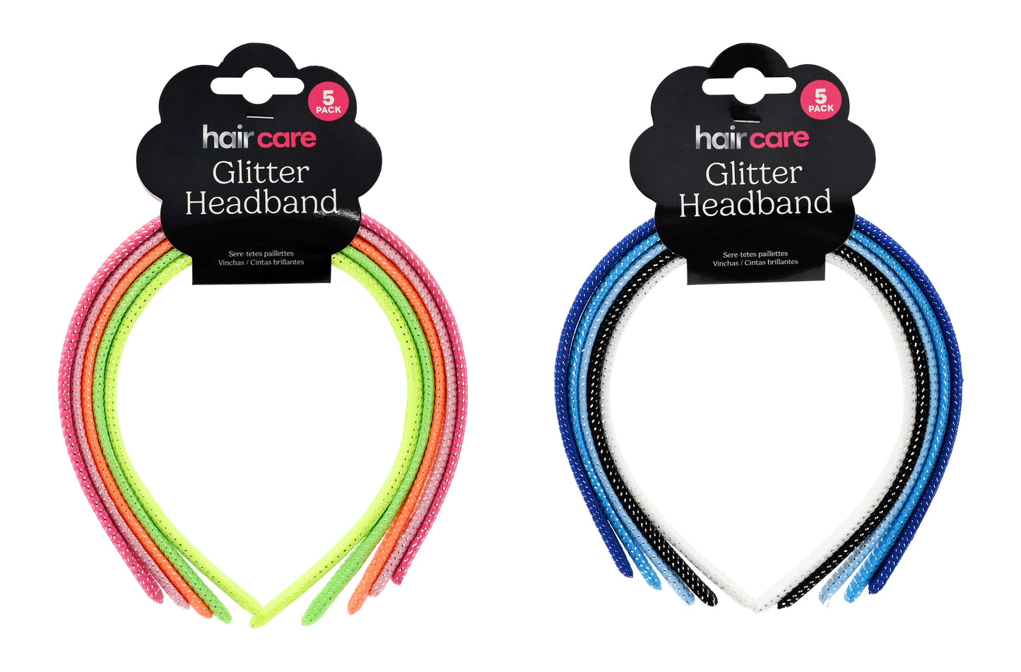 Headband with Glitter Thread 5 Pack 2 Assorted