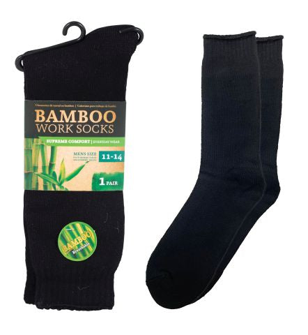 Bamboo Work Socks Mens 11-14 1 Pair