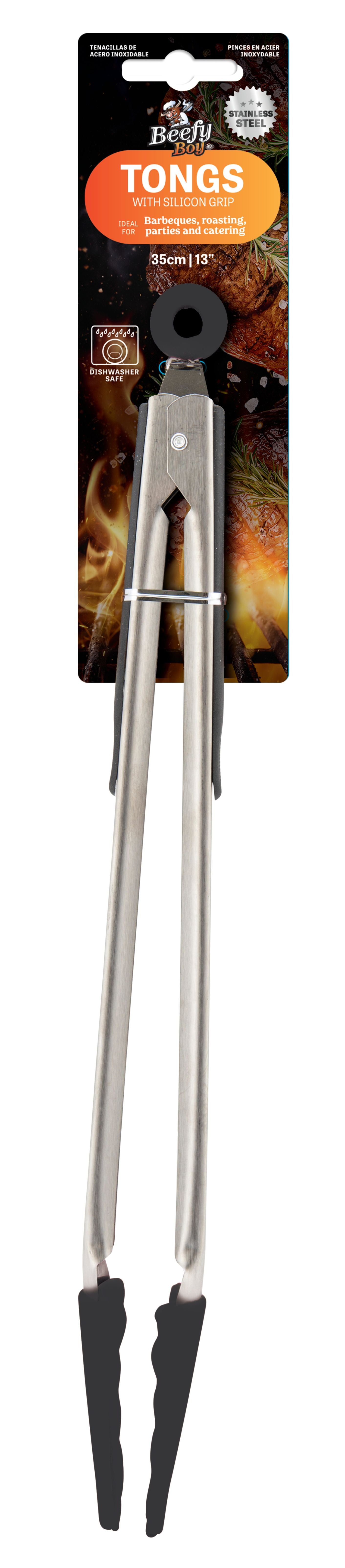 BBQ Tongs Silicone Tip 35cm