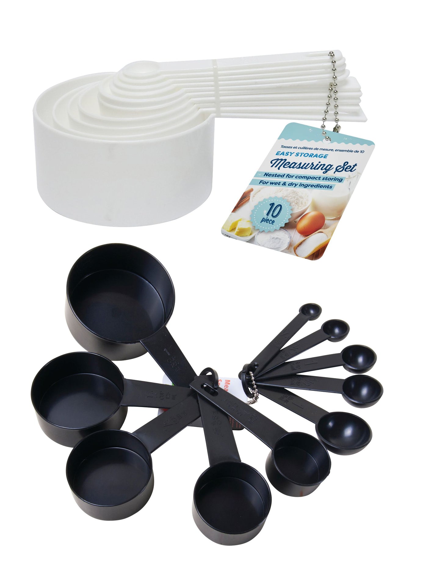 Measuring Cup and Spoon 10 Piece Set 2 Assorted Colours