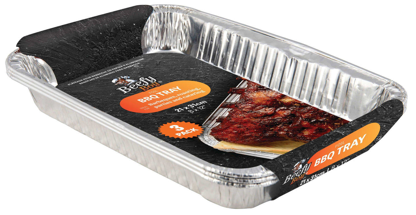 Foil BBQ Serving Tray 21 x 31cm 3 Pack