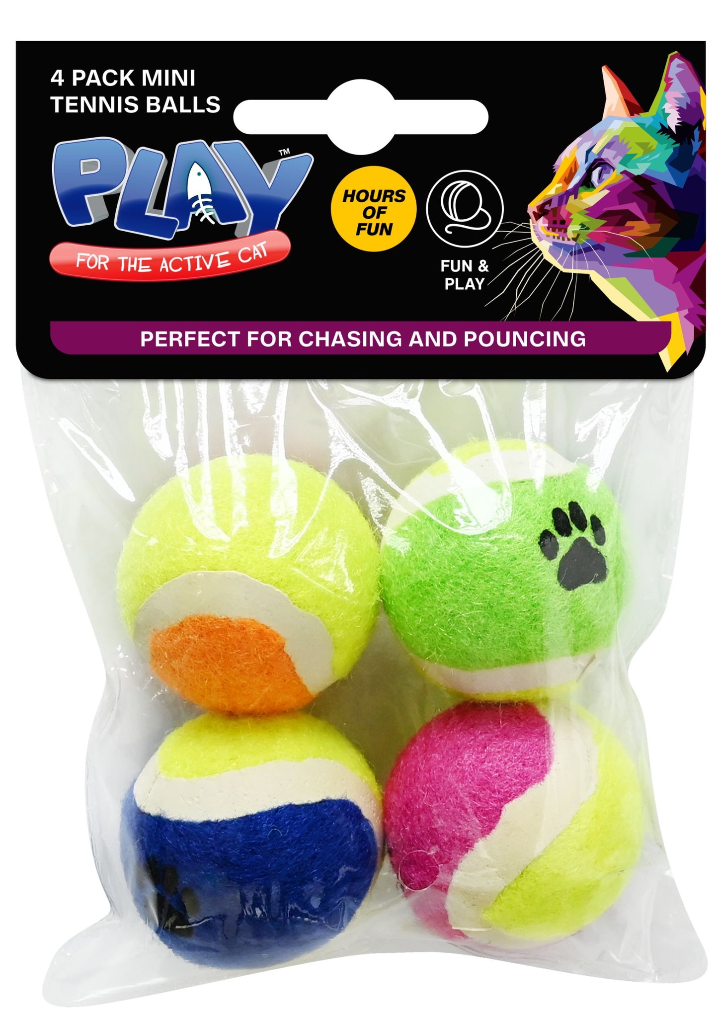 Pet Mini Tennis Balls 4 Pack