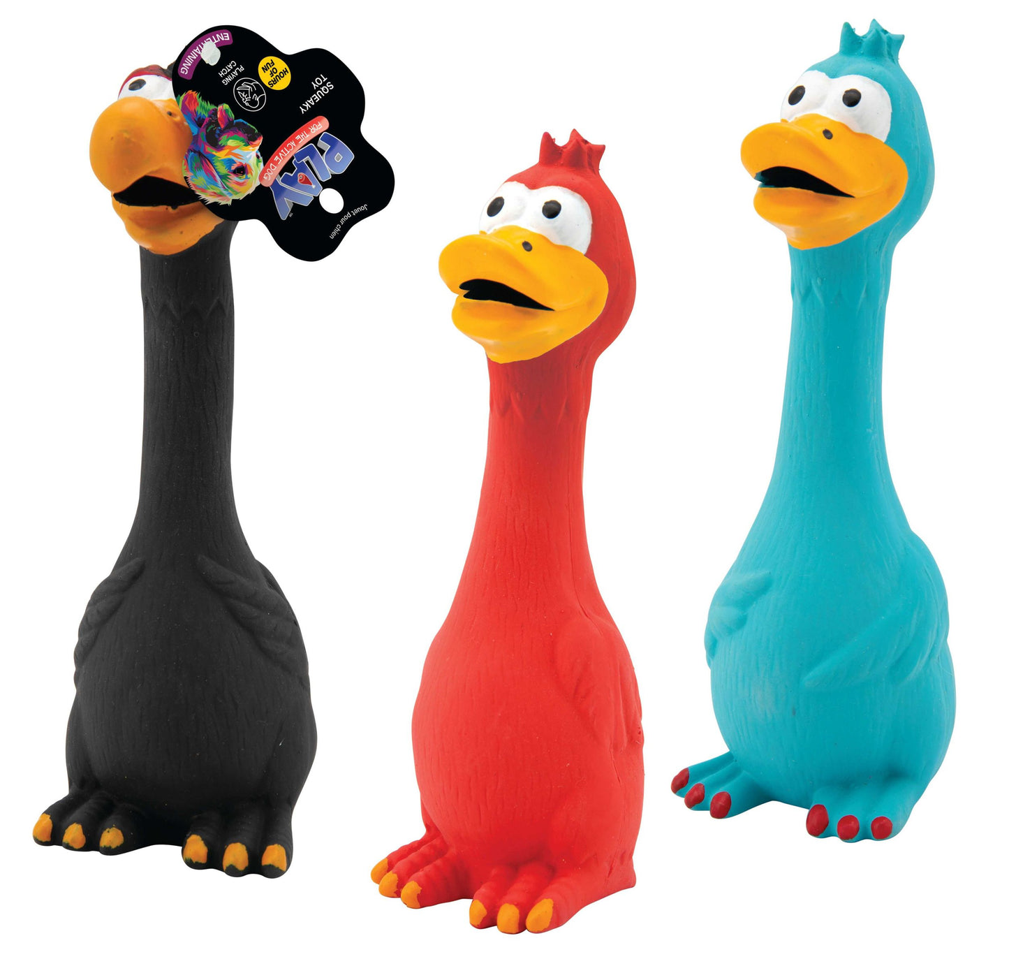 Latex Squeaky Dog Toy 20cm 3 Assorted Colours