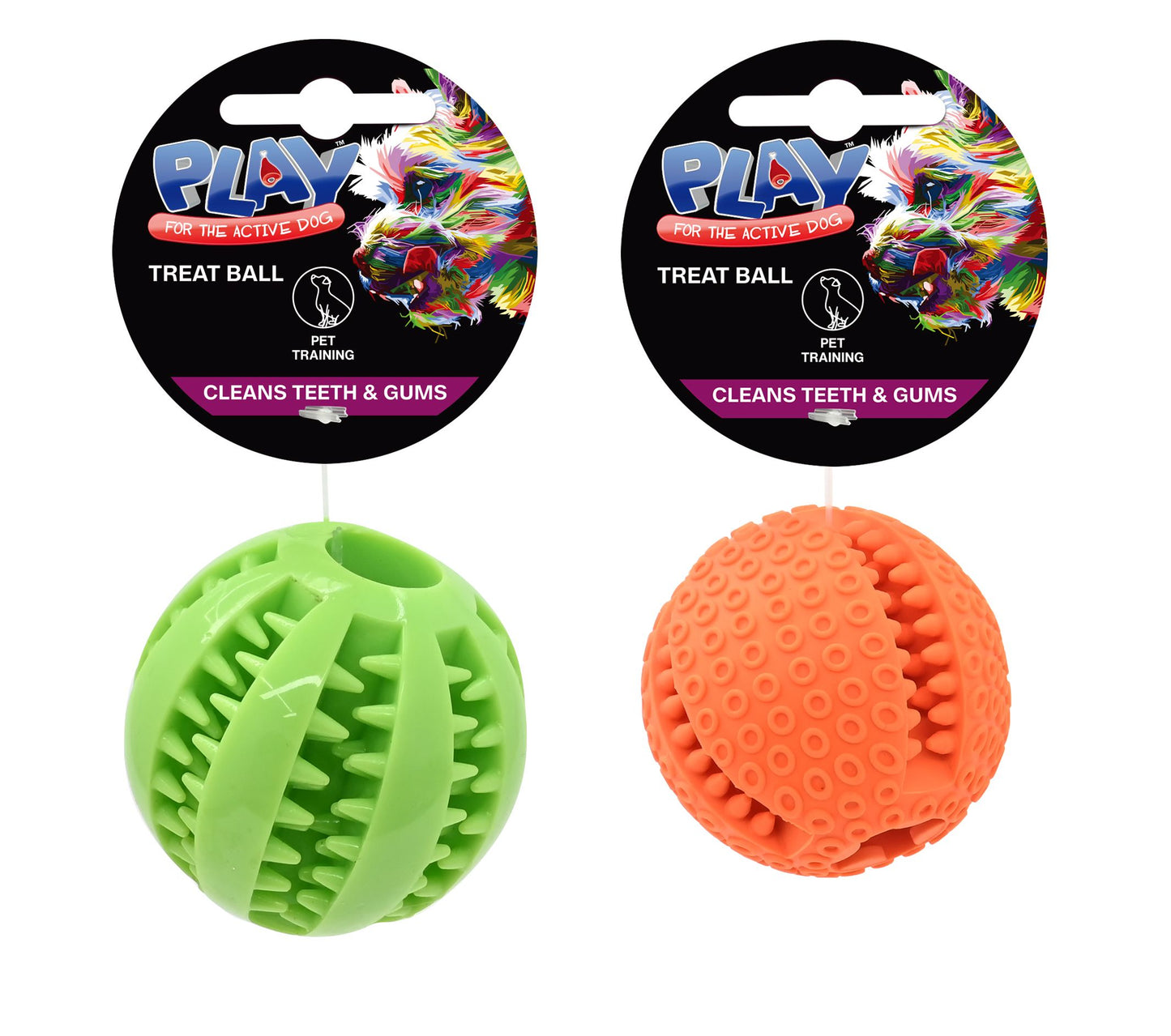 Dog Treat Ball 7cm 4 Assorted Colours