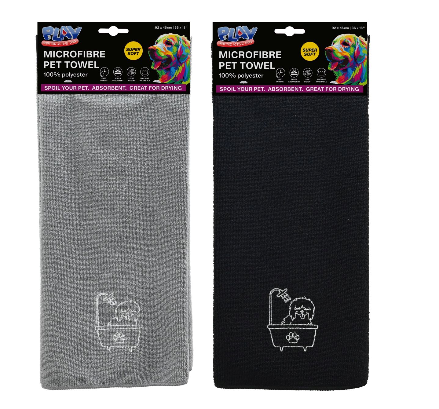 Microfiber Pet Towel 92x46cm - 2 Colors