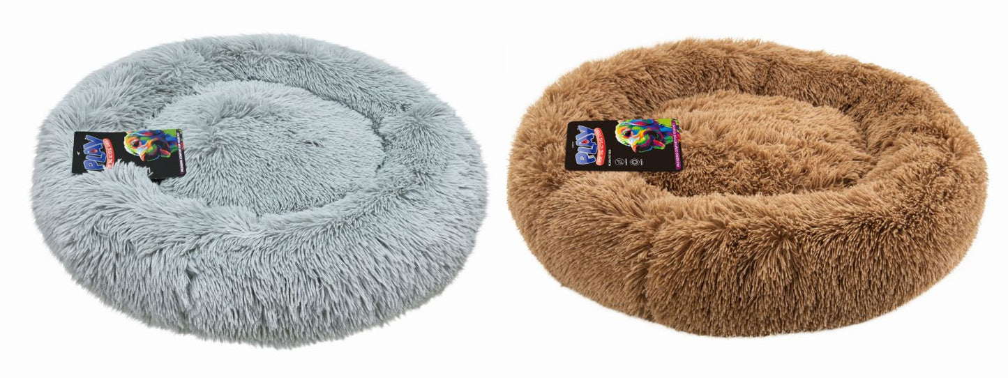 Plush Pet Bed Round 58 x 58 x 15cm 2 Assorted Colours