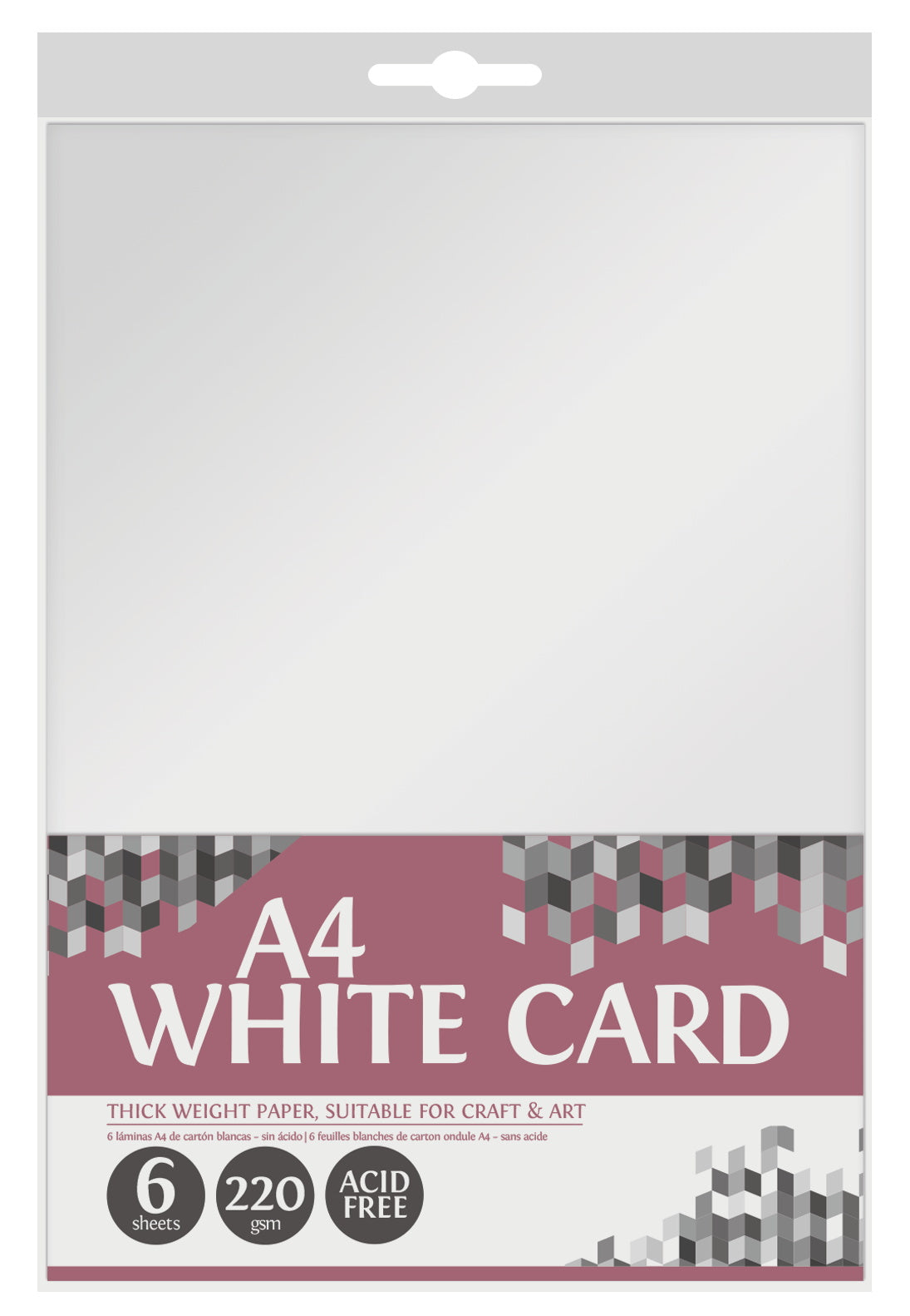 White Card A4 220gsm 6 Sheets
