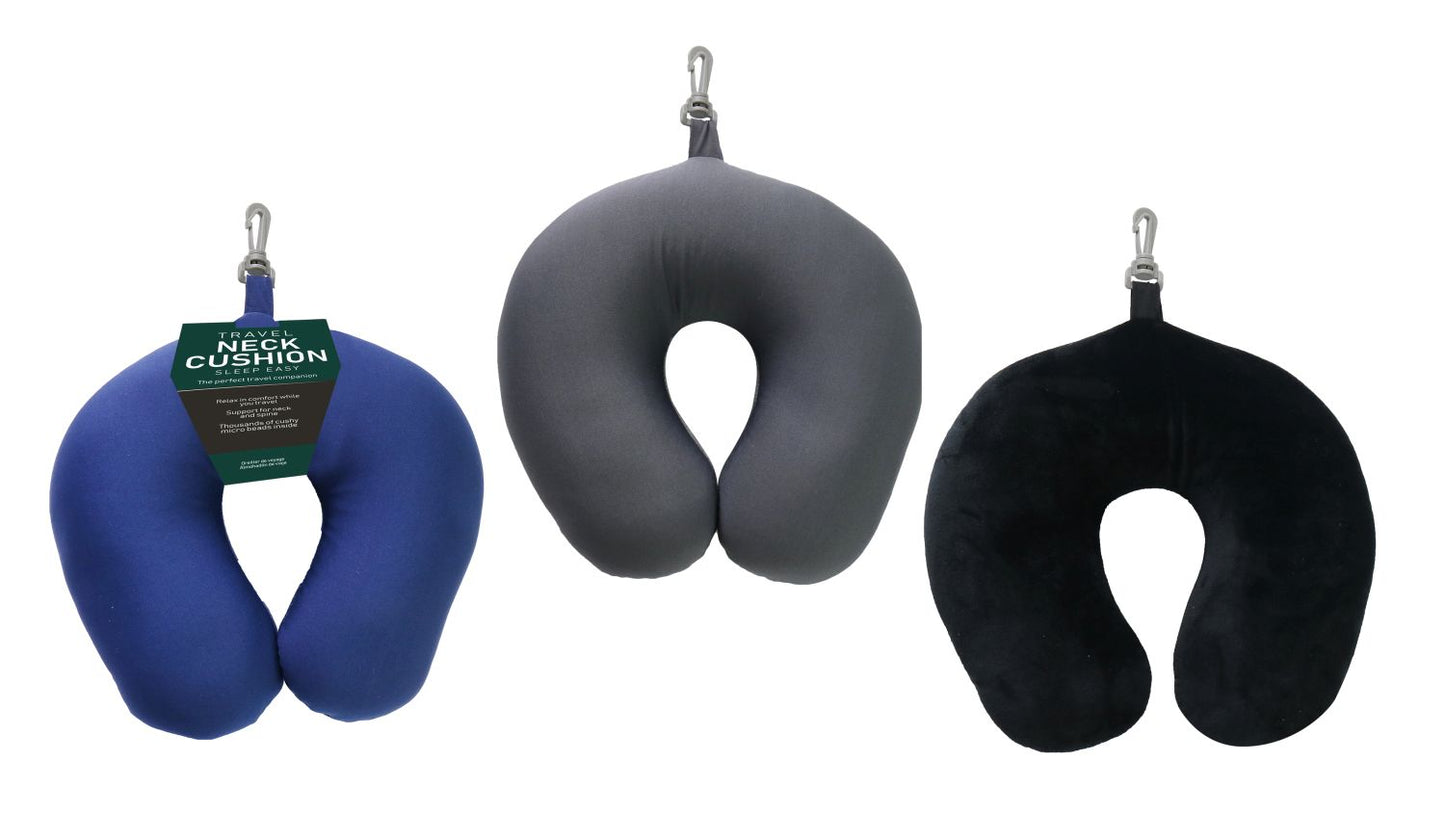 Travel Neck Cushion 30 x 28cm 3 Assorted Colours