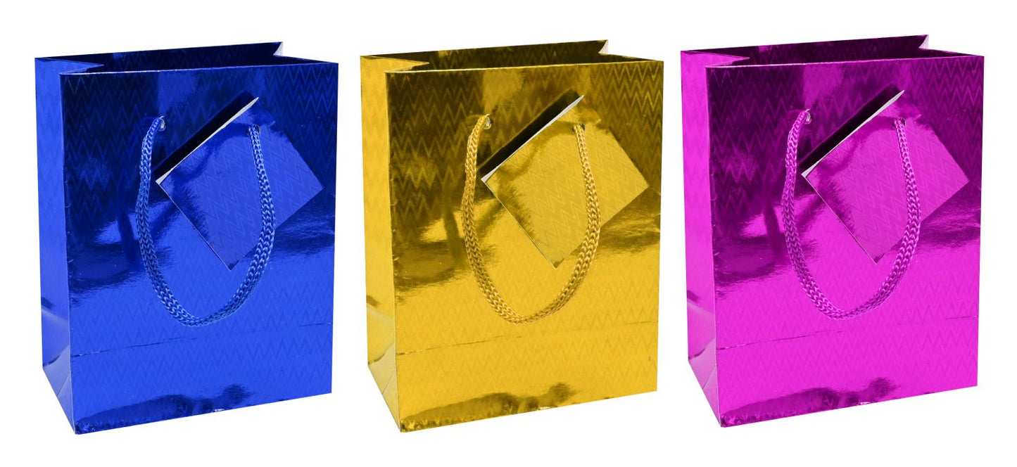 Gift Bag Holograph 11 x 14cm Small 3 Assorted Colours