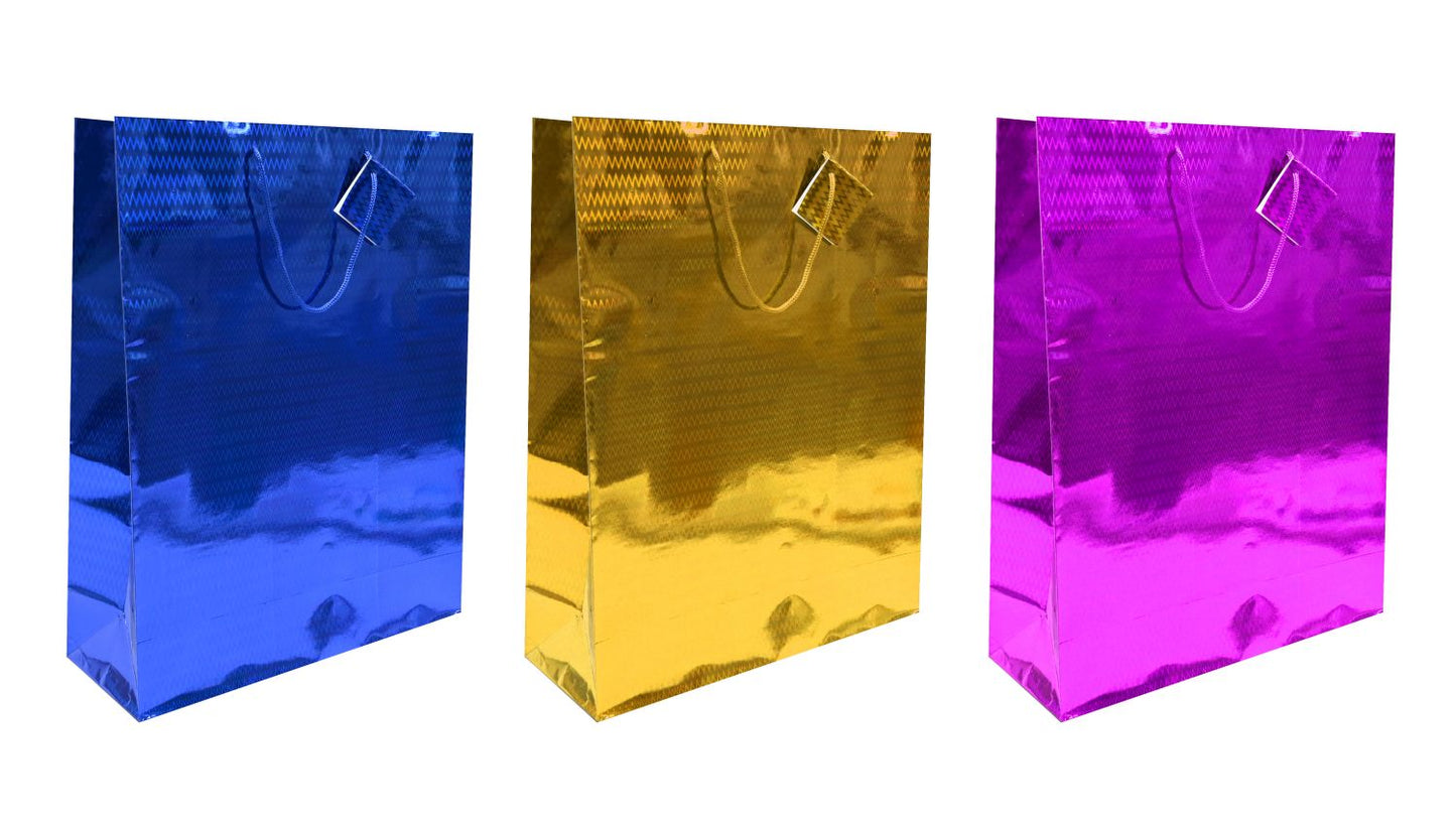 Gift Bag Holograph 33 x 42cm Extra Large 3 Assorted Colours