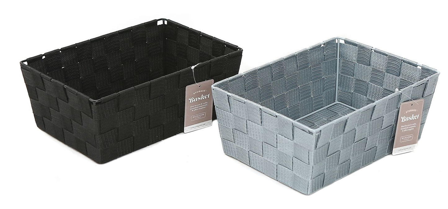 Basket Non-Woven Rectangle 28 x 20x 11cm 2 Assorted Colours