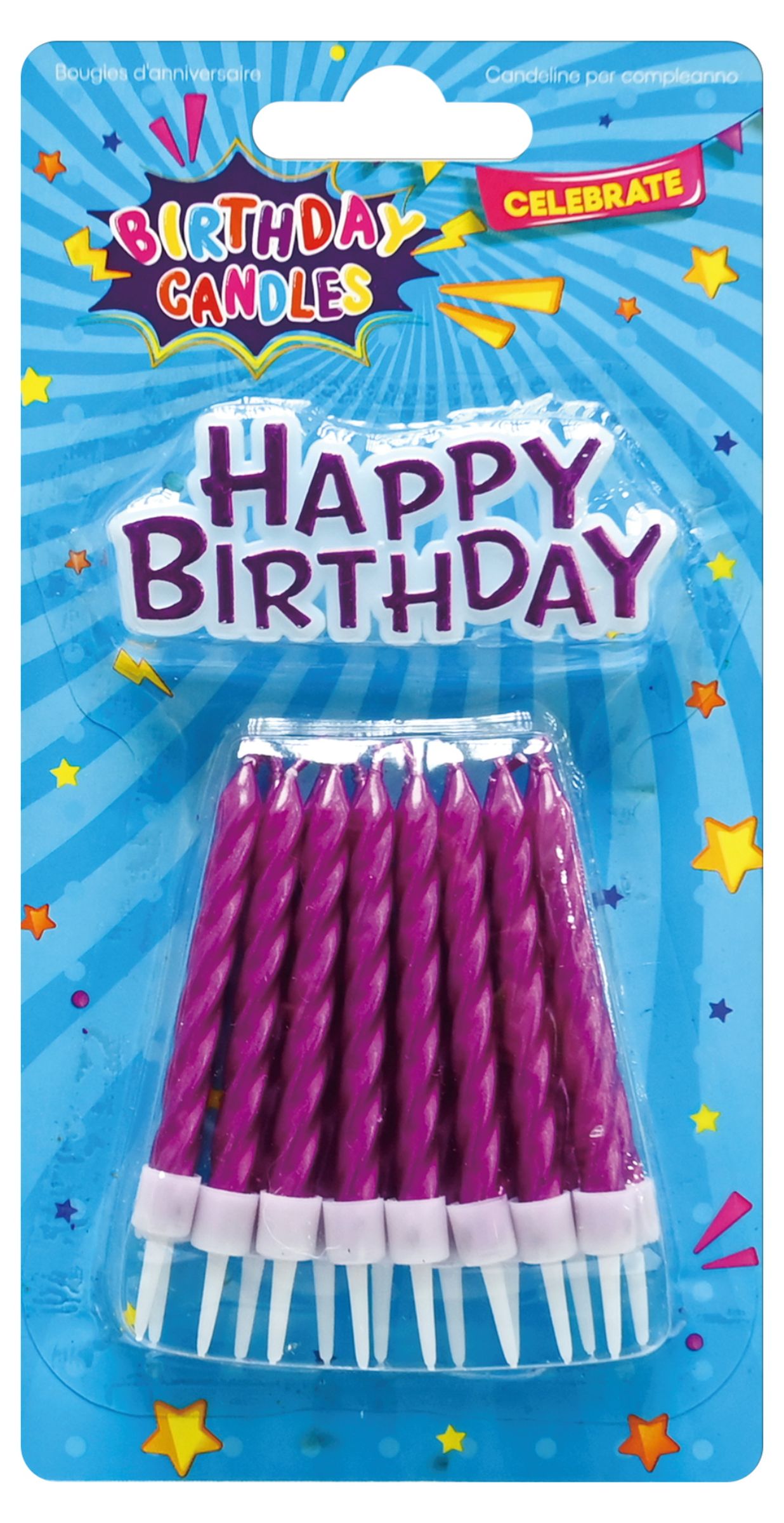 Candles + Birthday Plaque Pink 17 Piece
