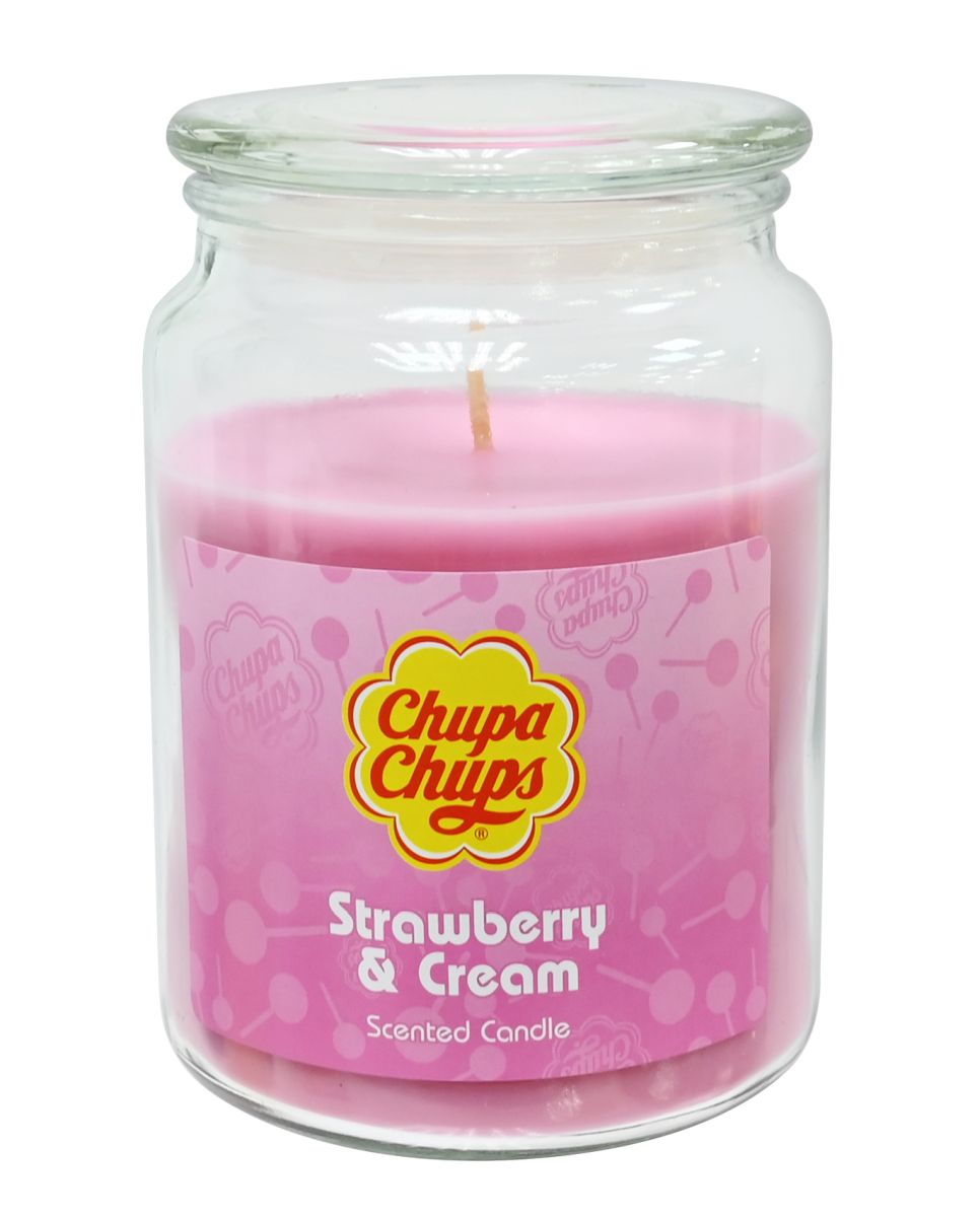 Chupa Chups 18oz Jar Candle Strawberry&Cream