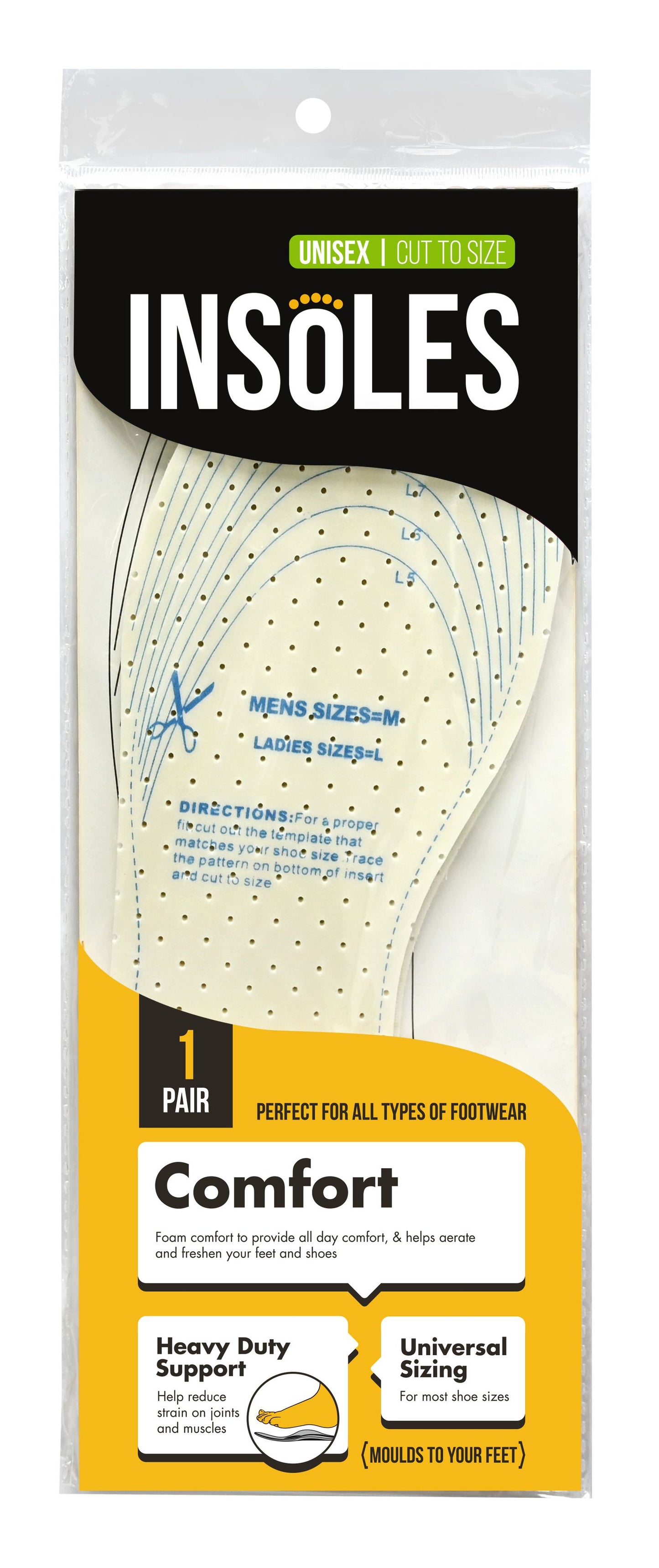 Comfort Insoles Trim to Size 1 Pair