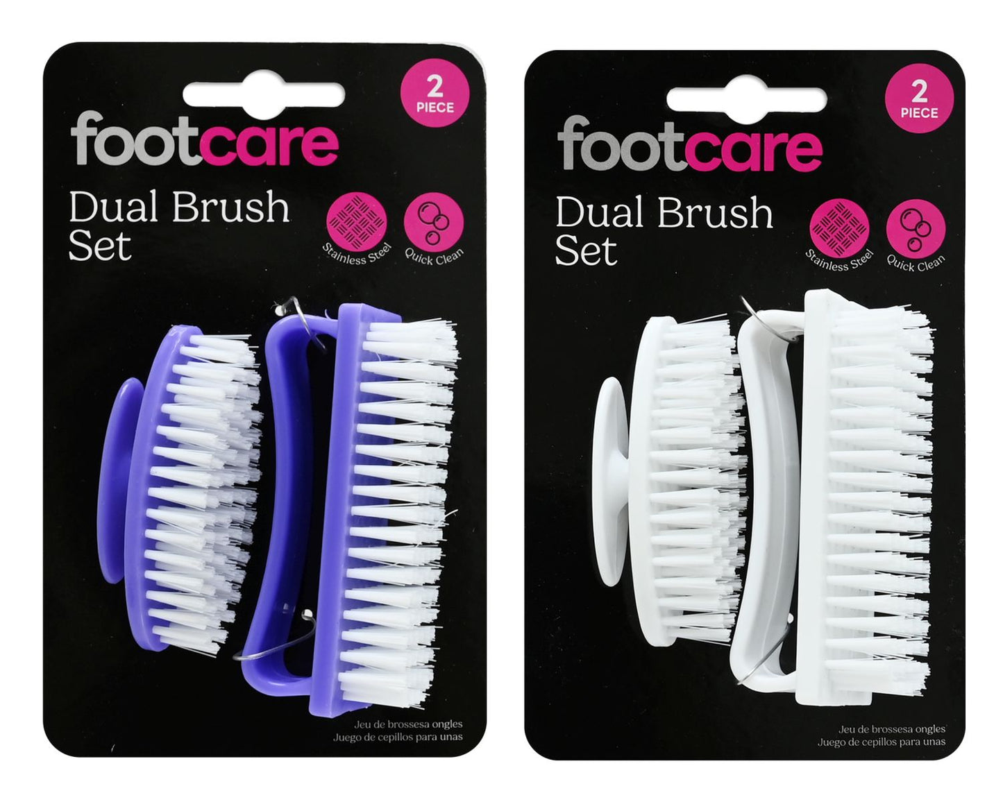 Nail Brush 2 Piece Set 2 Assorted Colours