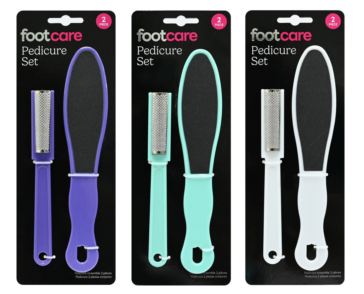 Pedicure Set 2-Piece - 3 Assorted Colors
