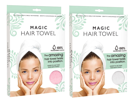 Hair Towel Wrap Microfibre 2 Assorted Colours
