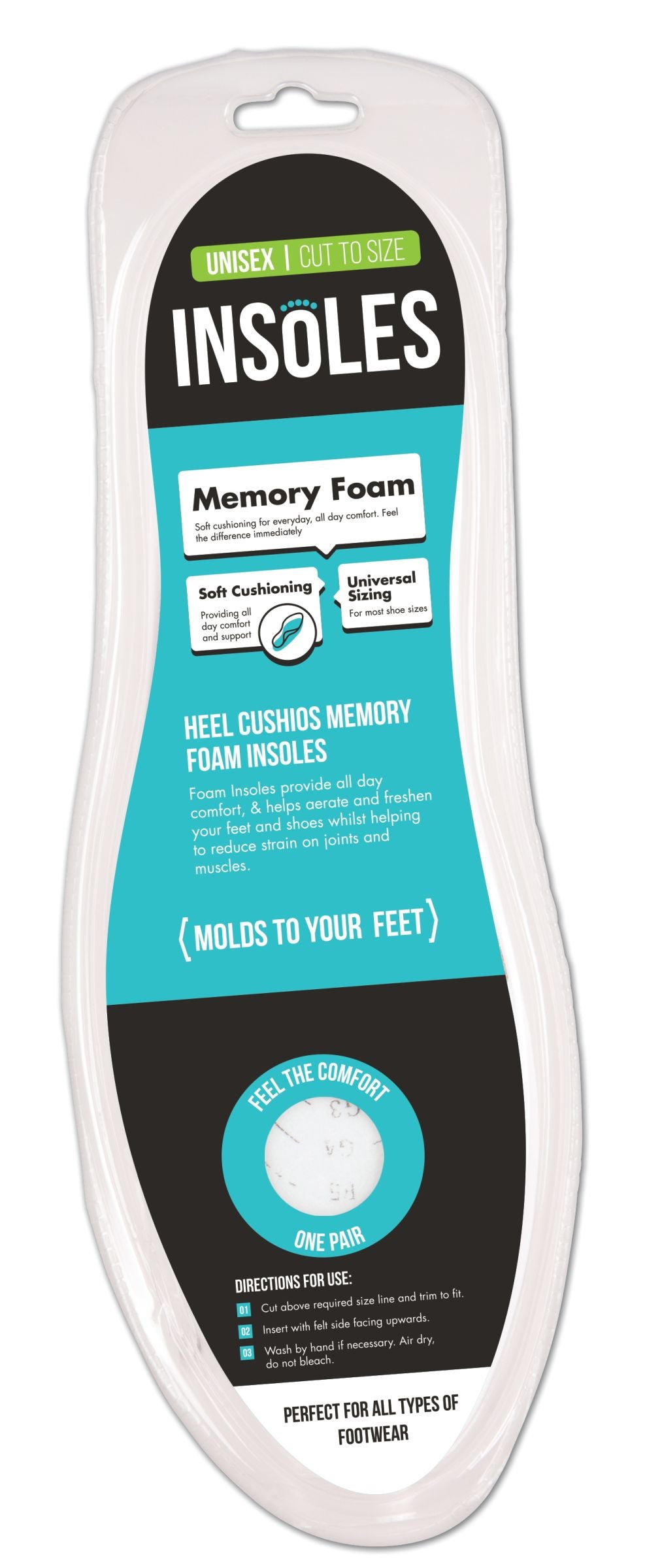 Memory Foam Insoles Adult - Comfort Shoe Inserts