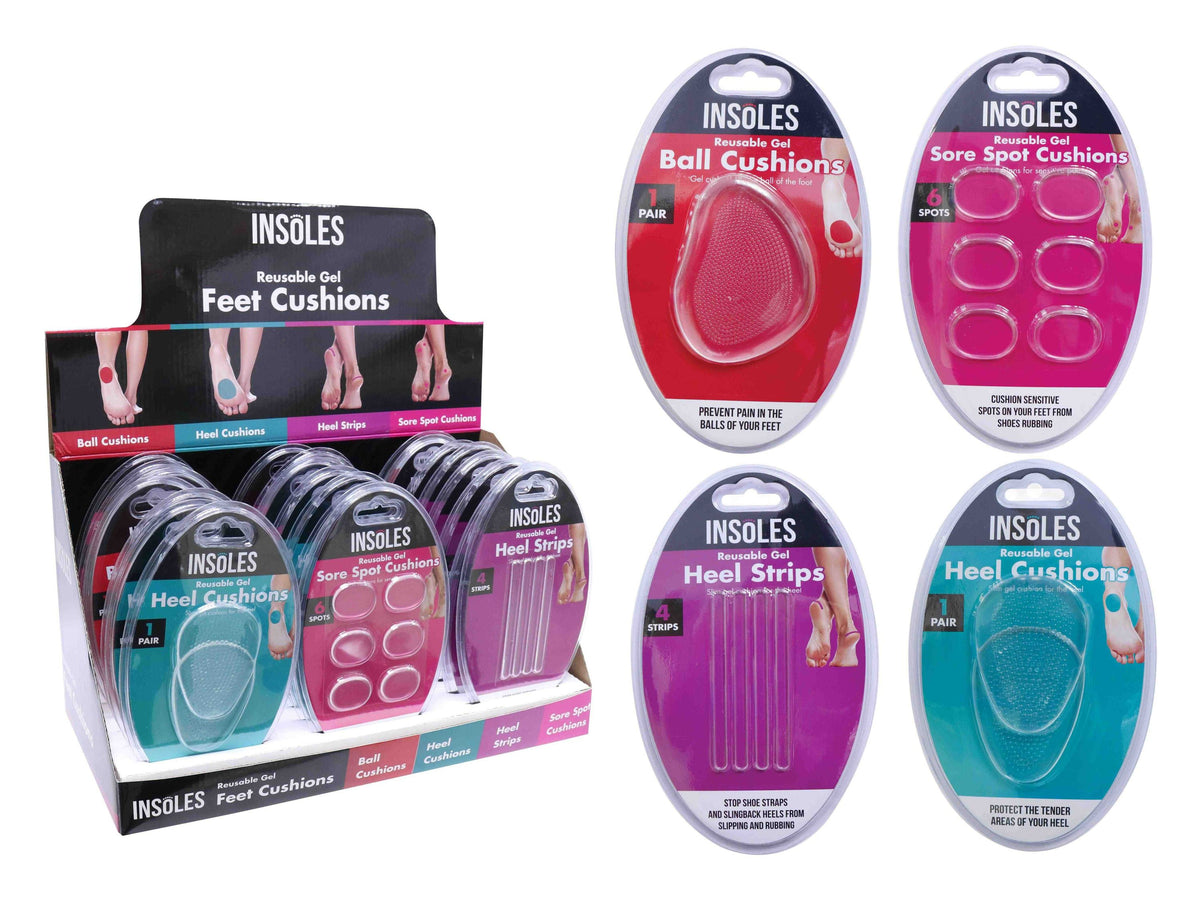 Gel Shoe Inserts - 4 Assorted Designs