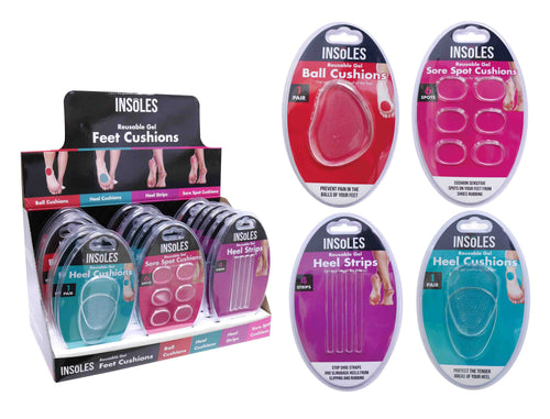 Gel Shoe Inserts - 4 Assorted Designs