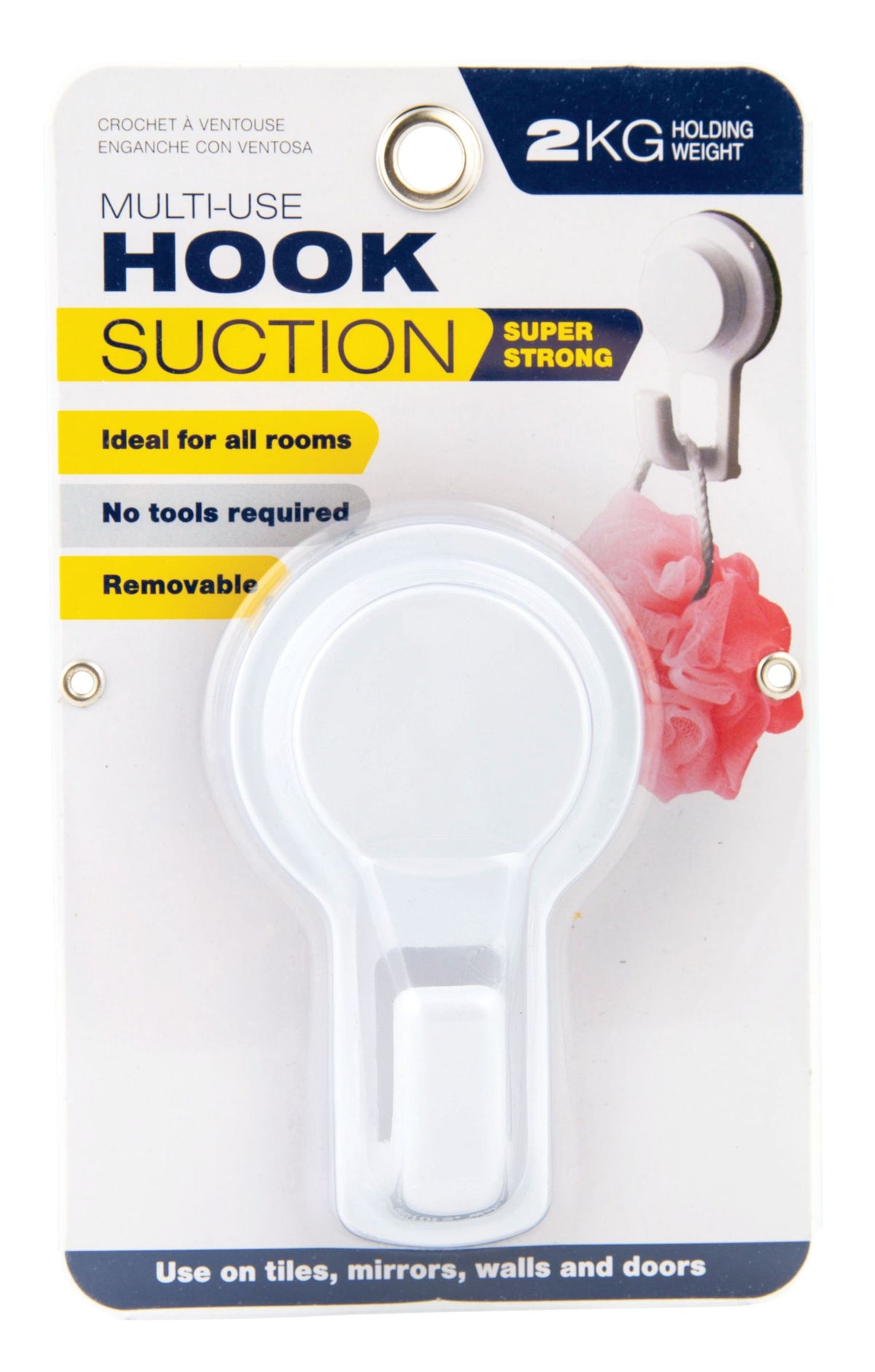 Suction Hook 6x4x11cm - Strong Bathroom & Kitchen Hanger
