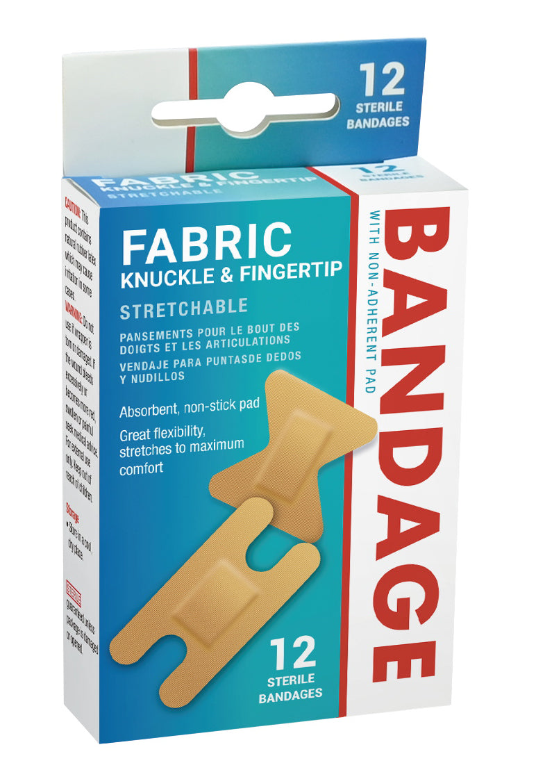 Fabric Bandages 12-Pack - Fingertip & Knuckle