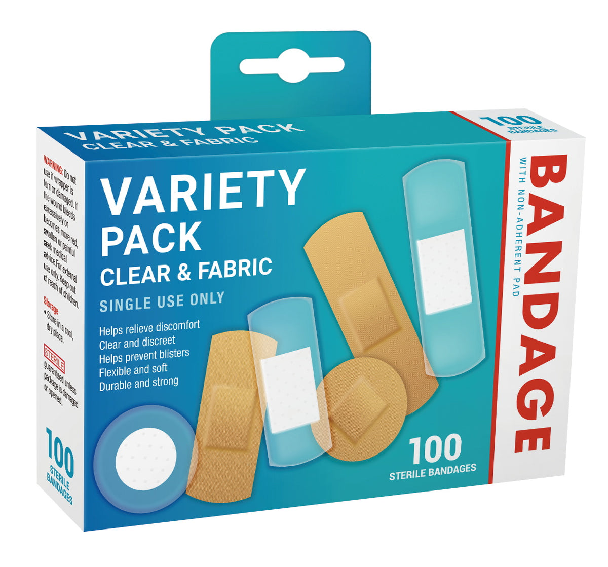 Clear Fabric Bandages 50-Pack - Nearly Invisible