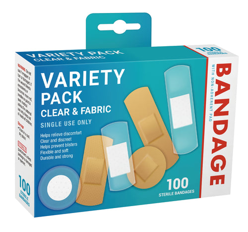 Clear Fabric Bandages 50-Pack - Nearly Invisible