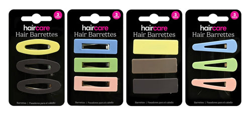Hair Barrettes 3 Pack 4 Assorted