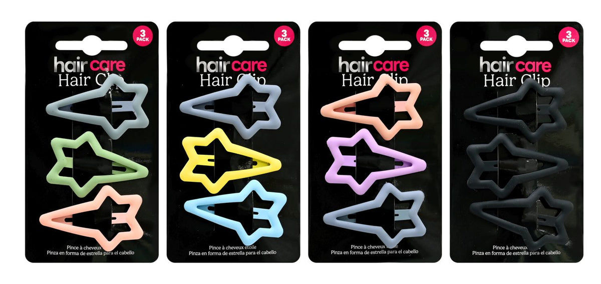 Hair Star Clip 3 Pack 4 Assorted