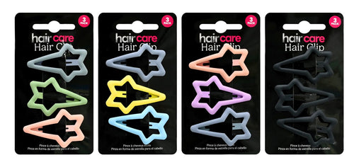 Hair Star Clip 3 Pack 4 Assorted
