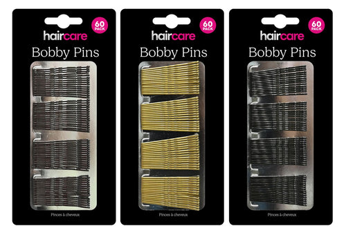 Bobby Pins 48mm 60-Pack - 3 Assorted Colors
