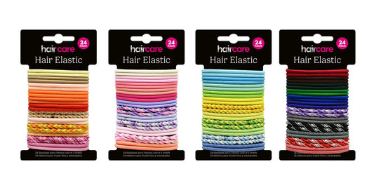 Hair Elastic 24 Pack 4 Assorted