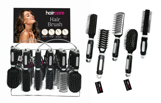 Hair Brush Chrome 5 Assorted