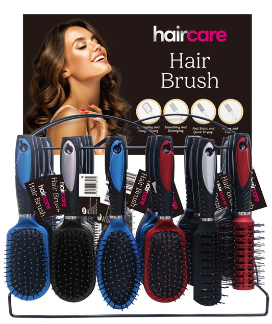 Hair Brush Metallic Finish 5 Assorted