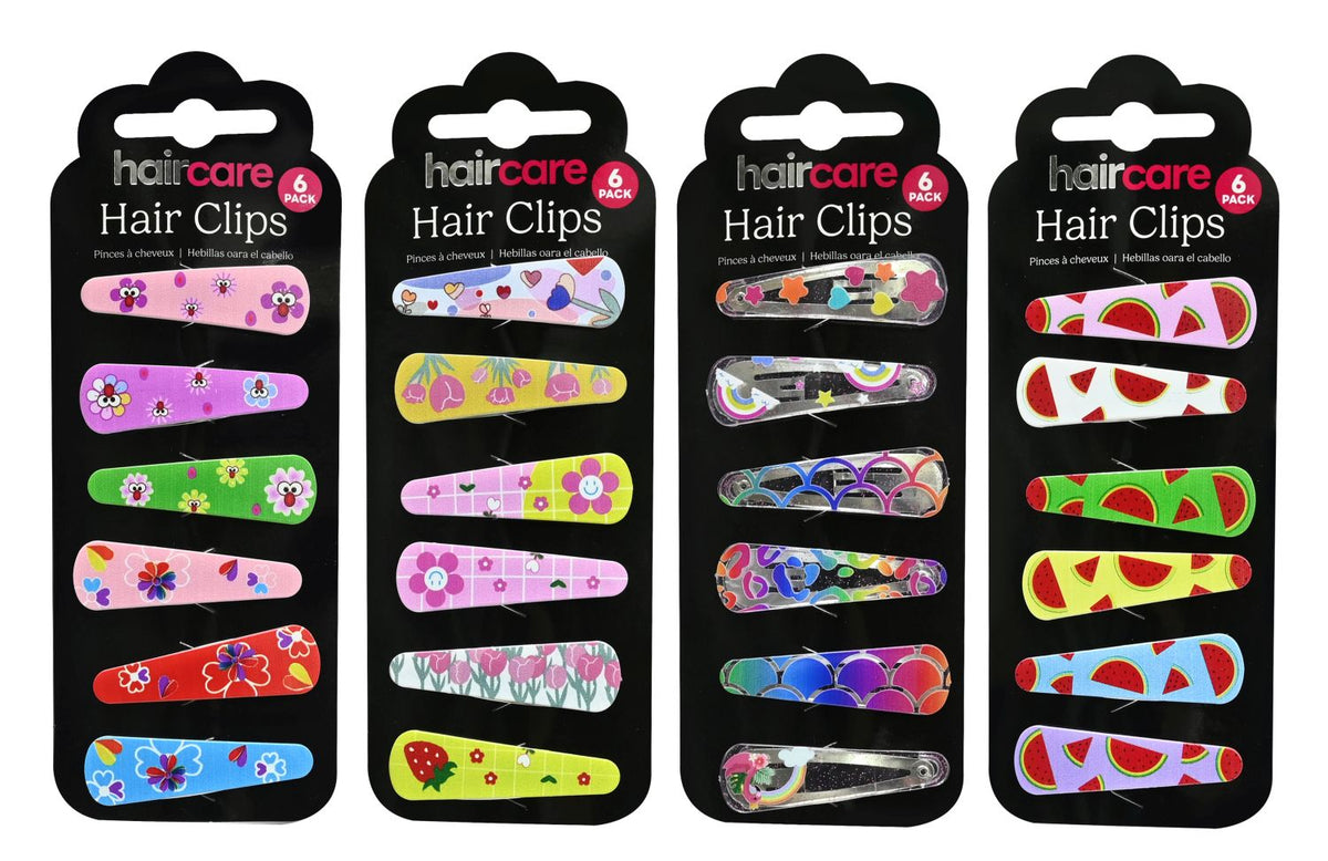 Hair Clips 6-Pack - 4 Assorted Styles