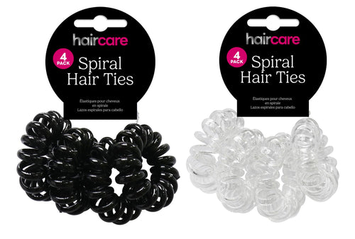 Spiral Hair Ties 5.5cm 4-Pack - 2 Colors