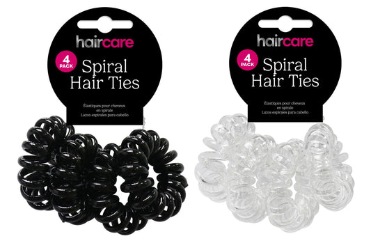 Spiral Hair Ties 2 Colours 5.5cm 4 Pack