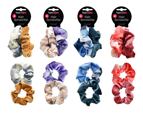 Velvet Scrunchies 2-Pack - 4 Assorted Colors