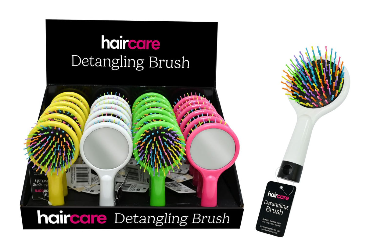 Detangling Brush with Mirror - 4 Assorted Colors
