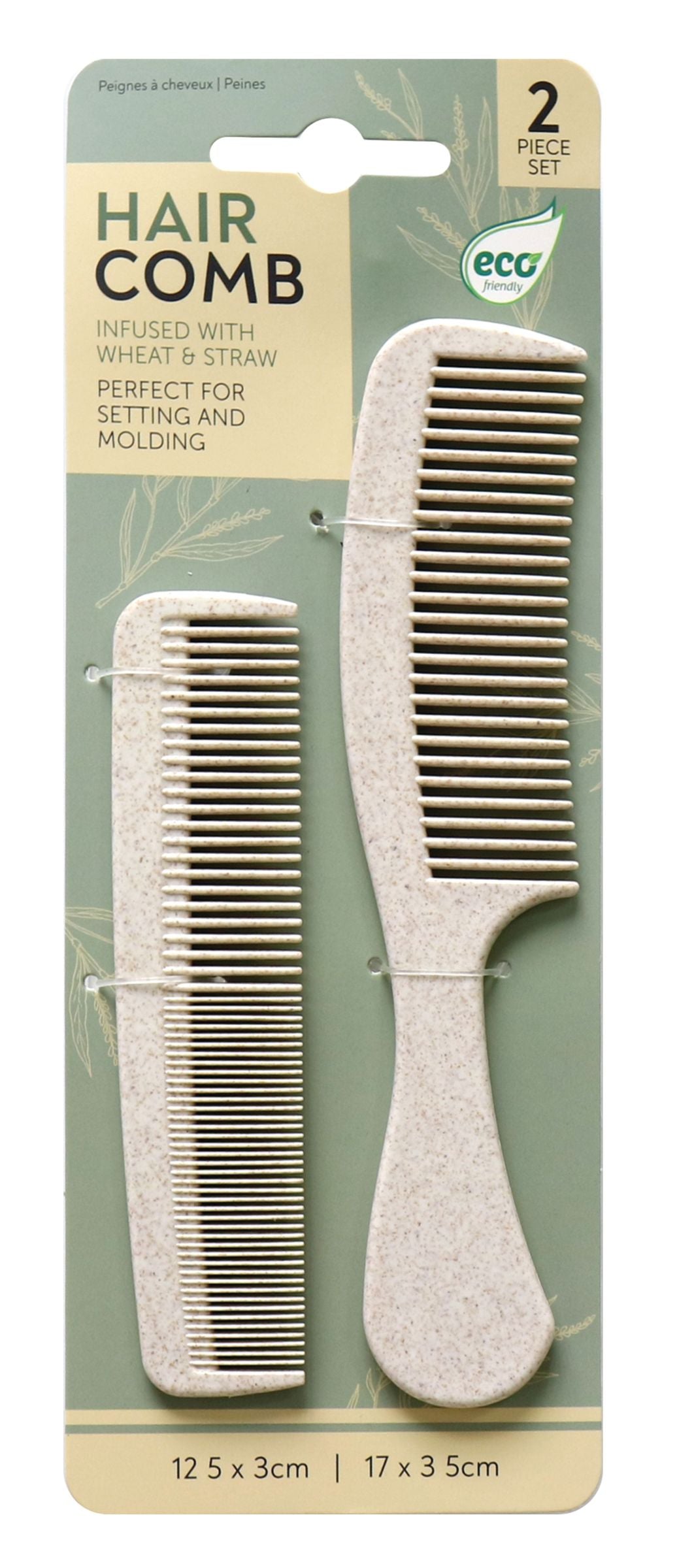Eco-Friendly Hair Combs 2-Piece Set - Sustainable