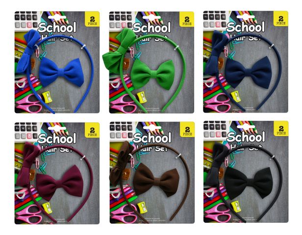 Girls Headband & Clip Set - 6 Assorted Colors