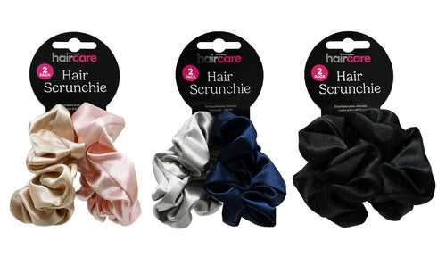 Scrunchie Satin Look 2 Pack 3 Assorted