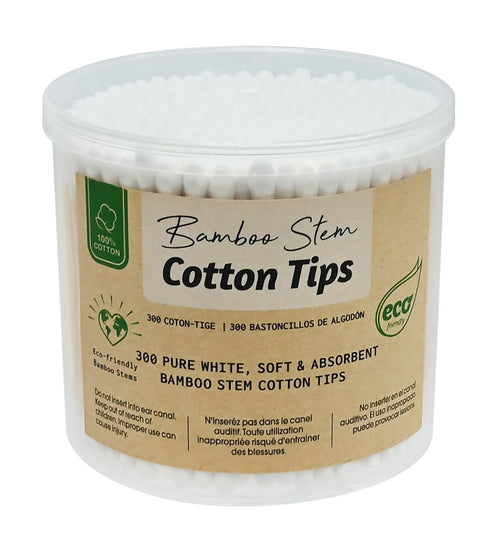 Eco-Friendly Cotton Tips 300-Pack - Bulk Value