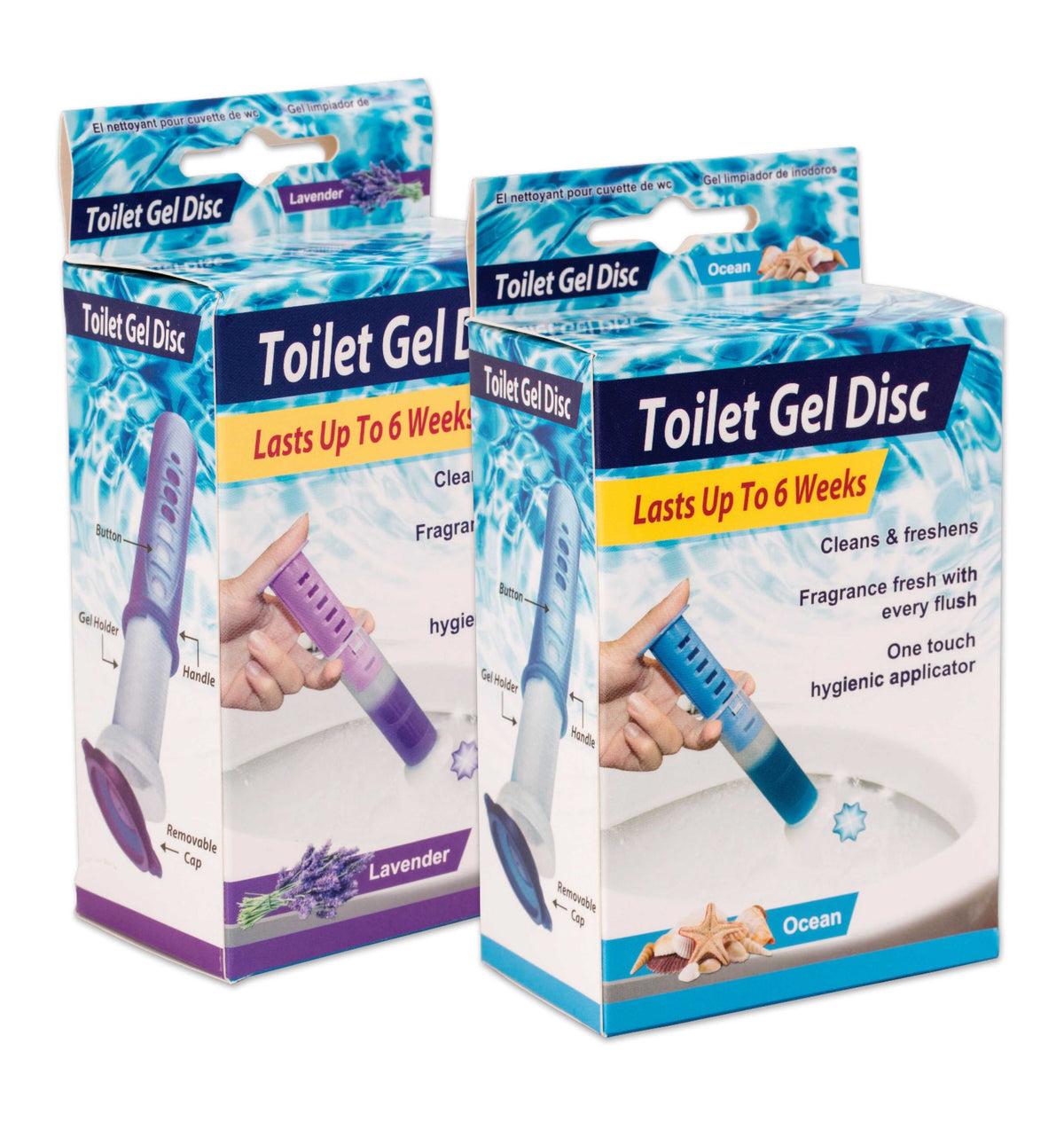 Toilet Cleaning Gel Discs - 6 Pack, 2 Scents
