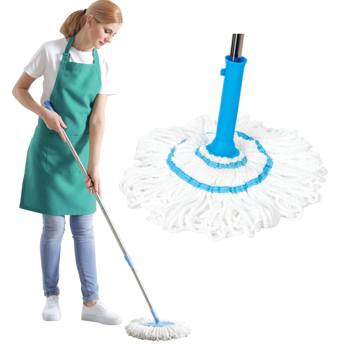 Bax Twist & Dry Mop 132cm - Self-Wringing