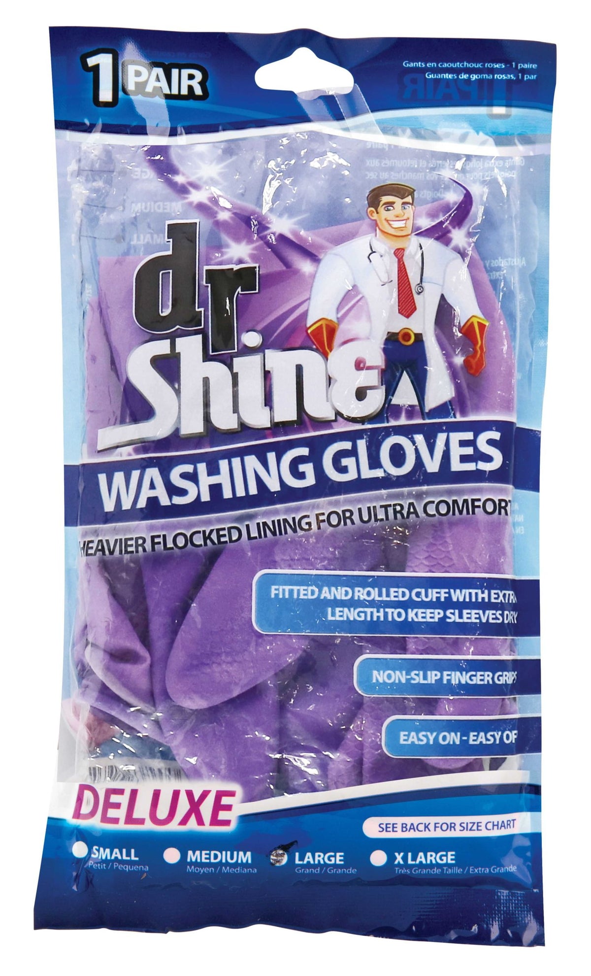 Dr Shine Rubber Gloves 1 Pair - 4 Sizes Available